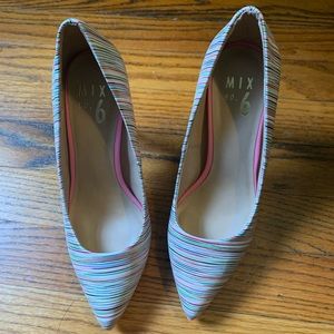 Striped stiletto heels